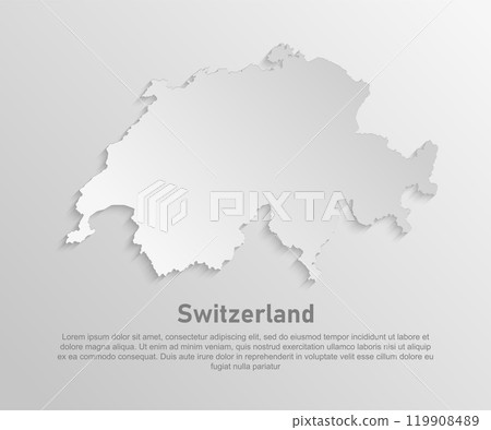 Minimal white map Switzerland, template country 119908489