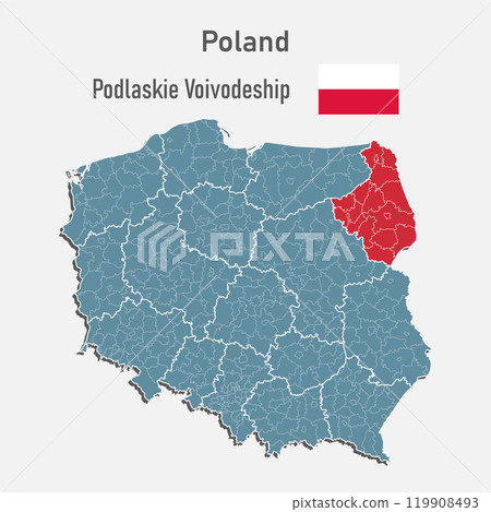 Vector map Poland, Podlaskie voivodeship 119908493