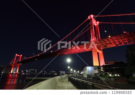 Wakato Bridge at night (illuminated) 119908583