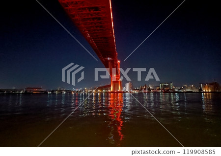 Wakato Bridge at night (illuminated) 119908585
