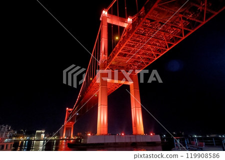 Wakato Bridge at night (illuminated) 119908586