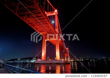 Wakato Bridge at night (illuminated) 119908587