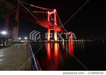 Wakato Bridge at night (illuminated) 119908588