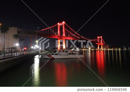 Wakato Bridge at night (illuminated) 119908590