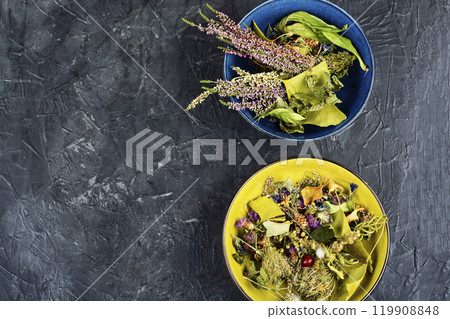 Collection of dried herbs. Collection of dried herbs. 119908848