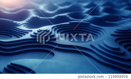 Abstract background with blue curve arcs, fluid forms and depth with vibrant colors. Generative AI Abstract background with blue curve arcs, fluid forms and depth with vibrant colors. Generative AI 119908938