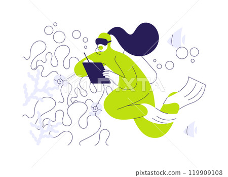 Coral reef bleaching abstract concept vector illustration. Coral reef bleaching abstract concept vector illustration. 119909108