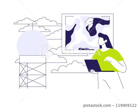 Tornado radar abstract concept vector illustration. 119909122