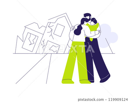 Damage from hurricane abstract concept vector illustration. 119909124