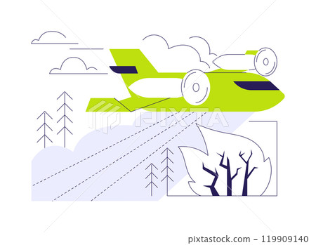 Aerial firefighting abstract concept vector illustration. 119909140