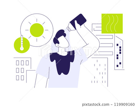 Extreme temperatures abstract concept vector illustration. 119909160
