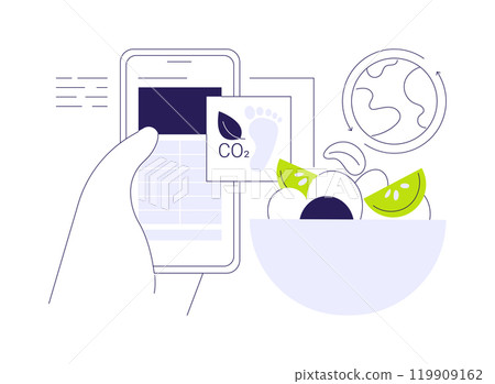 Carbon footprint tracking app abstract concept vector illustration. Carbon footprint tracking app abstract concept vector illustration. 119909162