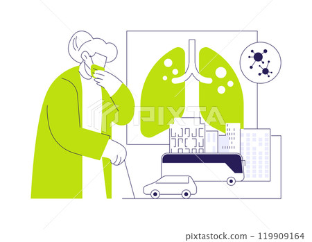 Pollution caused respiratory diseases abstract concept vector illustration. Pollution caused respiratory diseases abstract concept vector illustration. 119909164