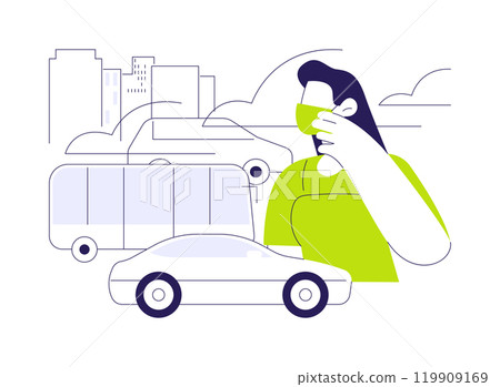Transportation emissions abstract concept vector illustration. 119909169