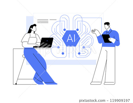 Machine learning engineer isolated cartoon vector illustrations. Machine learning engineer isolated cartoon vector illustrations. 119909197