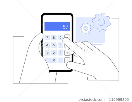 Calculator app isolated cartoon vector illustrations. Calculator app isolated cartoon vector illustrations. 119909203