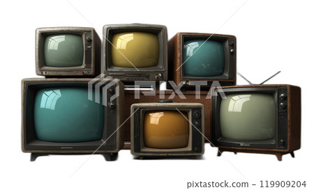 many old TVs without background many old TVs without background 119909204