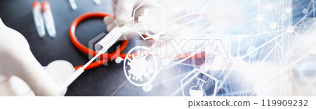 Abstract medical background. PCR test for covid. 119909232