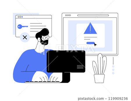 License expired isolated cartoon vector illustrations. License expired isolated cartoon vector illustrations. 119909236