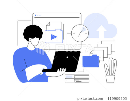 Upload files isolated cartoon vector illustrations. 119909303