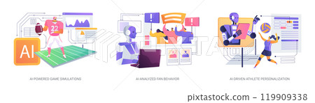 AI in Sports abstract concept vector illustrations. AI in Sports abstract concept vector illustrations. 119909338