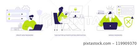 Password management abstract concept vector illustrations. Password management abstract concept vector illustrations. 119909370