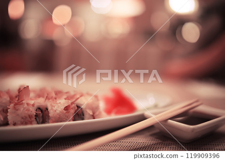cutlery on the table in a restaurant table setting, knife, fork, spoon, interior cutlery on the table in a restaurant table setting, knife, fork, spoon, interior 119909396