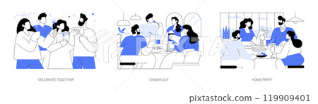Family friends isolated cartoon vector illustrations se 119909401