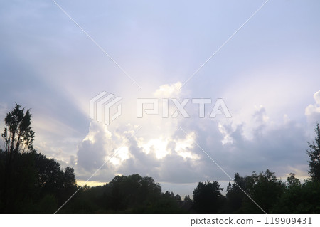 The sky is blue with clouds, beautiful by nature. The sky is blue with clouds, beautiful by nature. 119909431