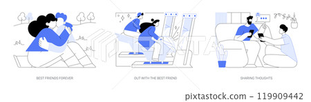 Best friends isolated cartoon vector illustrations se 119909442