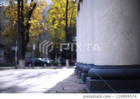 Beautiful autumn park. Russian North. Autumn trees and leaves. Autumn Landscape.Park in Autumn. Forest in Autumn. 119909574