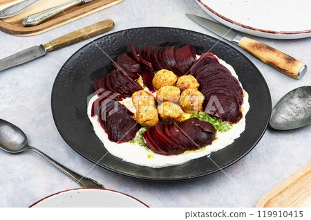 Diet falafel and beetroot. Diet falafel and beetroot. 119910415