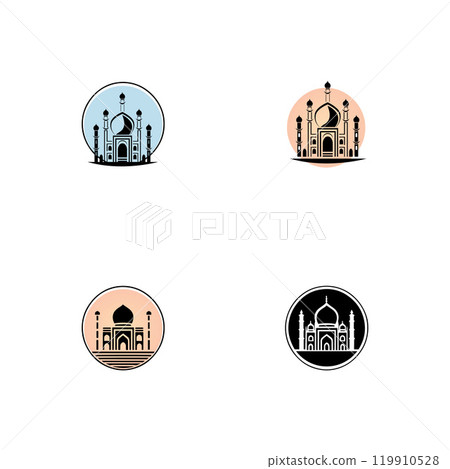 mosque logo icon vector illustration design mosque logo icon vector illustration design 119910528