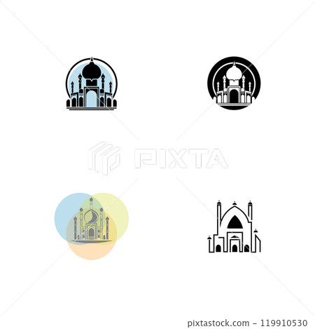 mosque logo icon vector illustration design mosque logo icon vector illustration design 119910530