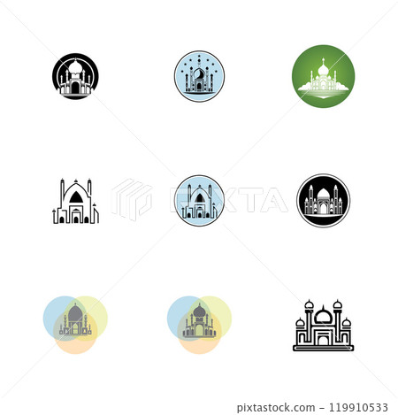 mosque logo icon vector illustration design mosque logo icon vector illustration design 119910533