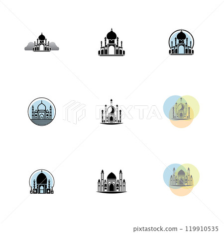mosque logo icon vector illustration design mosque logo icon vector illustration design 119910535