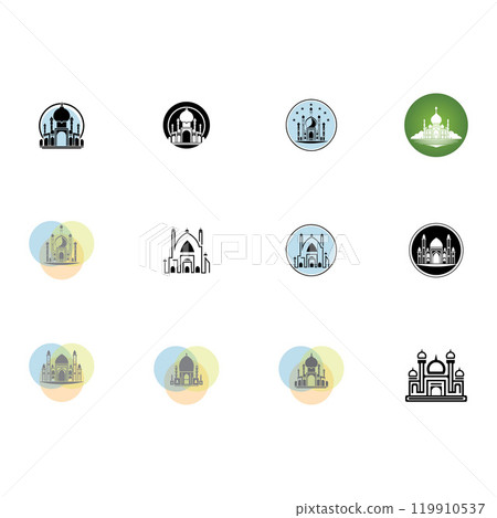 mosque logo icon vector illustration design mosque logo icon vector illustration design 119910537