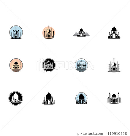mosque logo icon vector illustration design mosque logo icon vector illustration design 119910538