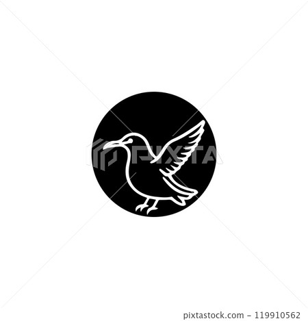 Seagul bird logo icon vector illustration template 119910562