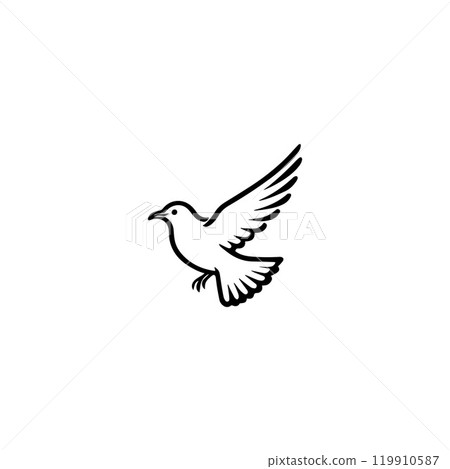 Seagul bird logo icon vector illustration template 119910587