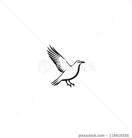 Seagul bird logo icon vector illustration template 119910588