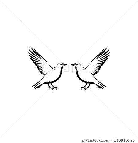 Seagul bird logo icon vector illustration template Seagul bird logo icon vector illustration template 119910589