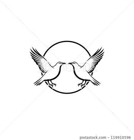 Seagul bird logo icon vector illustration template 119910596