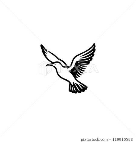 Seagul bird logo icon vector illustration template Seagul bird logo icon vector illustration template 119910598