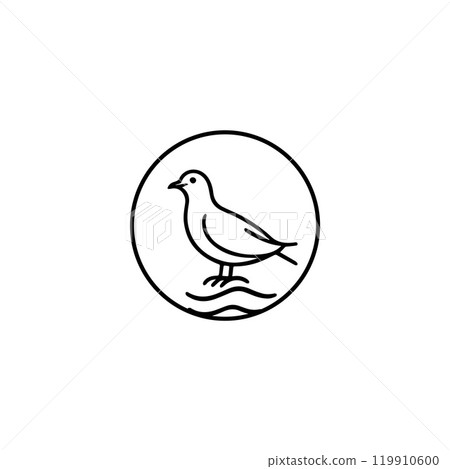 Seagul bird logo icon vector illustration template Seagul bird logo icon vector illustration template 119910600