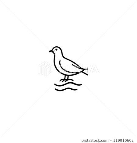 Seagul bird logo icon vector illustration template Seagul bird logo icon vector illustration template 119910602