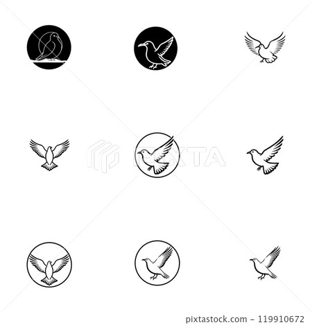 Seagul bird logo icon vector illustration template Seagul bird logo icon vector illustration template 119910672