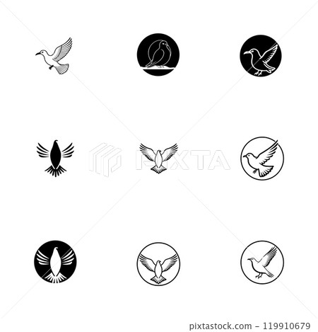 Seagul bird logo icon vector illustration template Seagul bird logo icon vector illustration template 119910679