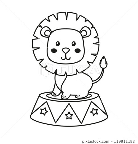 outline circus lion isolated 119911198