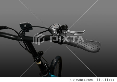 Black bicycle handlebar. 119911454